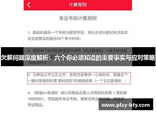 欠薪问题深度解析：六个你必须知道的重要事实与应对策略